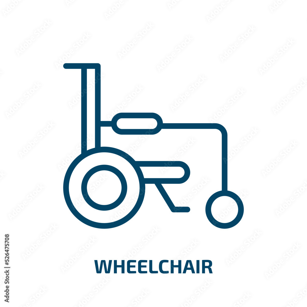 wheelchair icon from signs collection. Thin linear wheelchair, patient, human outline icon isolated on white background. Line vector wheelchair sign, symbol for web and mobile wheelchair icon from signs collection. Thin linear wheelchair, patient, human outline icon isolated on white background. Line vector wheelchair sign, symbol for web and mobile