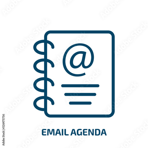 email agenda icon from technology collection. Thin linear email agenda, agenda, business outline icon isolated on white background. Line vector email agenda sign, symbol for web and mobile