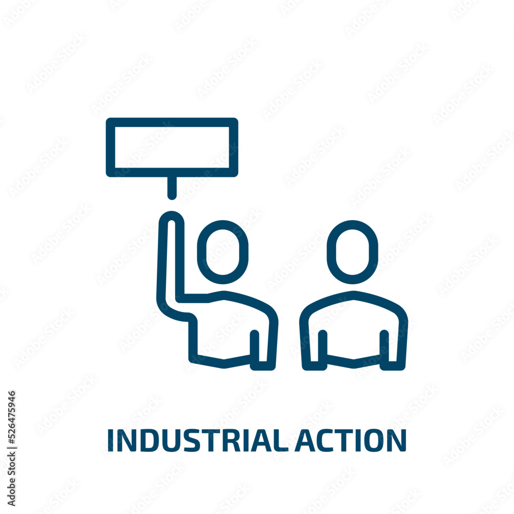 industrial action icon from user interface collection. Thin linear industrial action, action, industry outline icon isolated on white background. Line vector industrial action sign, symbol for web and