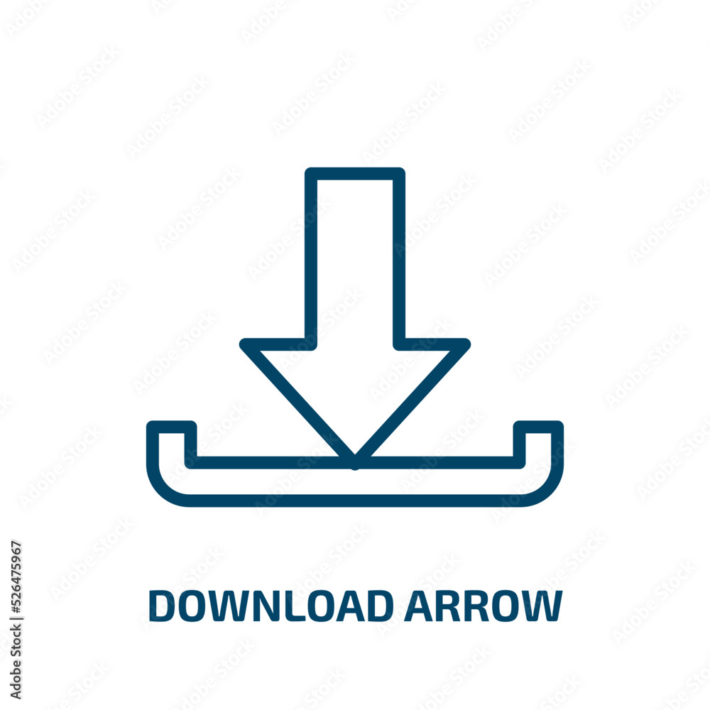 download arrow icon from user interface collection. Thin linear download arrow, arrow, download outline icon isolated on white background. Line vector download arrow sign, symbol for web and mobile download arrow icon from user interface collection. Thin linear download arrow, arrow, download outline icon isolated on white background. Line vector download arrow sign, symbol for web and mobile