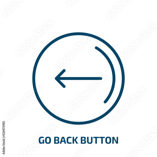 go back button icon from user interface collection. Thin linear go back button, arrow, button outline icon isolated on white background. Line vector go back button sign, symbol for web and mobile