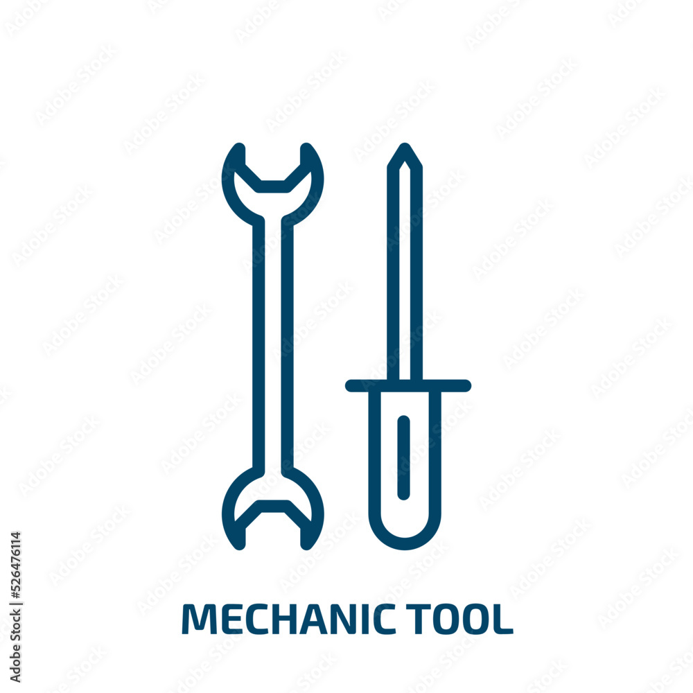mechanic tool icon from user interface collection. Thin linear mechanic tool, mechanic, repair outline icon isolated on white background. Line vector mechanic tool sign, symbol for web and mobile