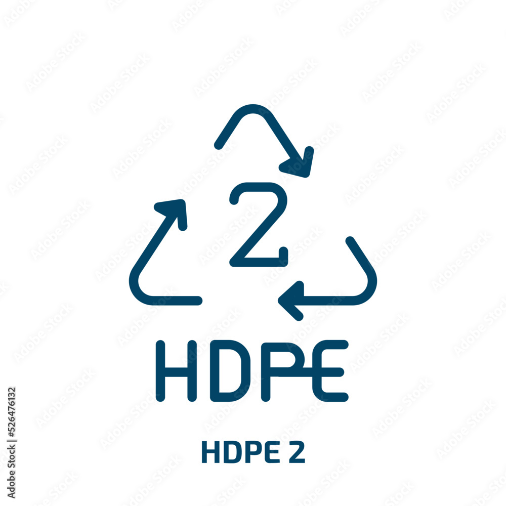 hdpe 2 icon from user interface collection. Thin linear hdpe 2, hdpe, recycling outline icon isolated on white background. Line vector hdpe 2 sign, symbol for web and mobile hdpe 2 icon from user interface collection. Thin linear hdpe 2, hdpe, recycling outline icon isolated on white background. Line vector hdpe 2 sign, symbol for web and mobile