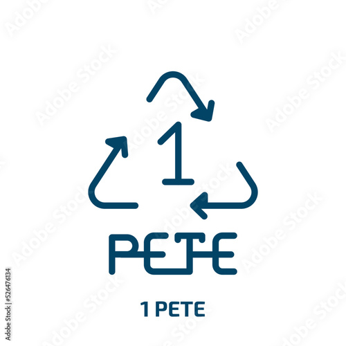 1 pete icon from user interface collection. Thin linear 1 pete, pete, 1 outline icon isolated on white background. Line vector 1 pete sign, symbol for web and mobile