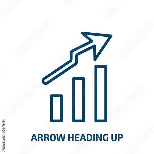 arrow heading up icon from user interface collection. Thin linear arrow heading up, arrow, up outline icon isolated on white background. Line vector arrow heading up sign, symbol for web and mobile