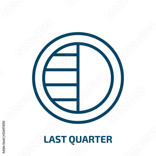 last quarter icon from weather collection. Thin linear last quarter, moon, last outline icon isolated on white background. Line vector last quarter sign, symbol for web and mobile
