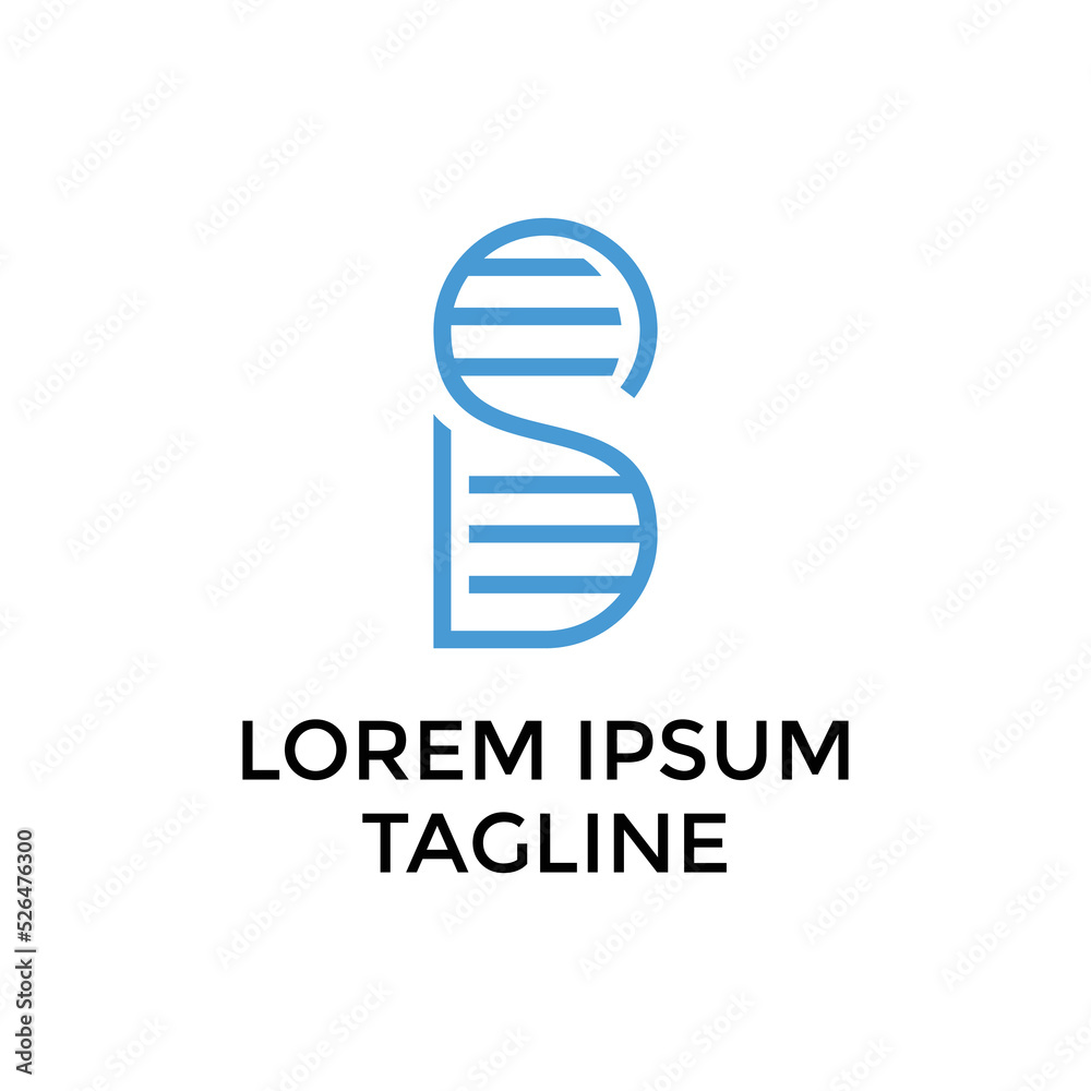 Initial SB Logo with DNA symbol Initial SB Logo with DNA symbol
