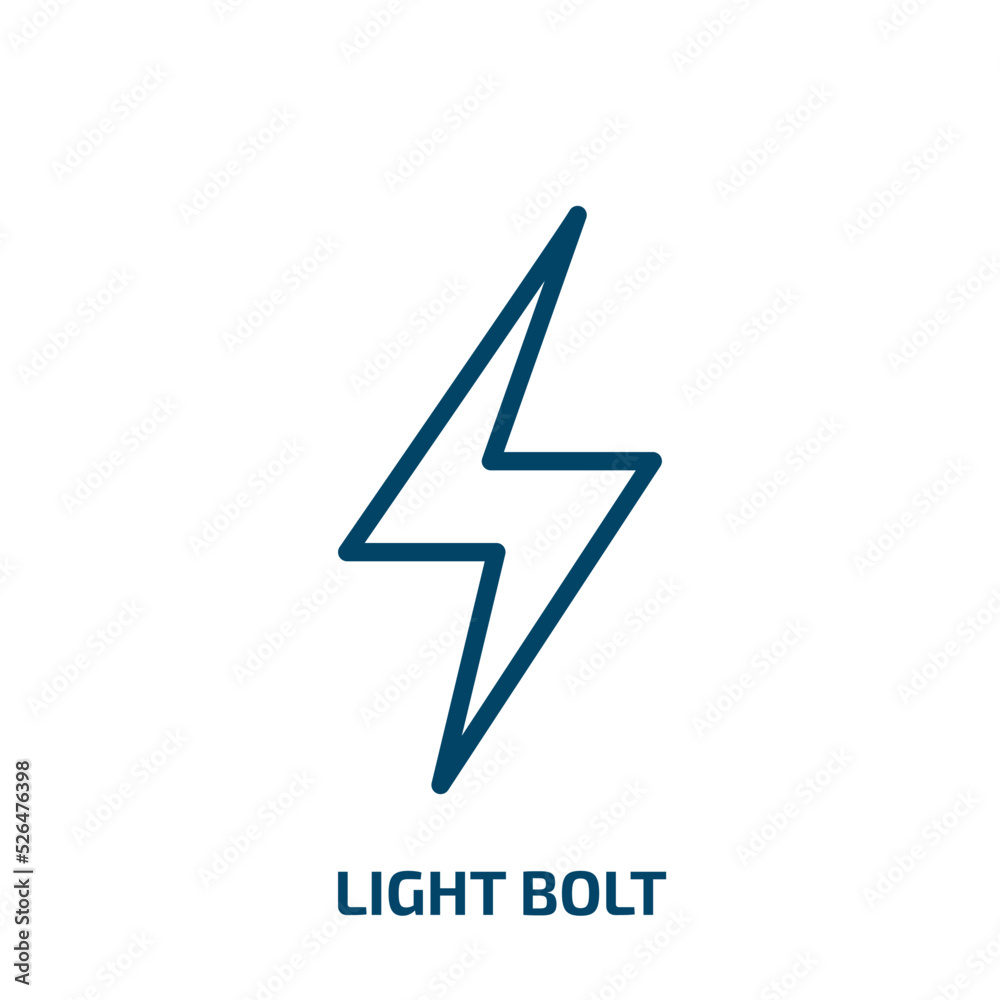 light bolt icon from weather collection. Thin linear light bolt, thunder, danger outline icon isolated on white background. Line vector light bolt sign, symbol for web and mobile light bolt icon from weather collection. Thin linear light bolt, thunder, danger outline icon isolated on white background. Line vector light bolt sign, symbol for web and mobile