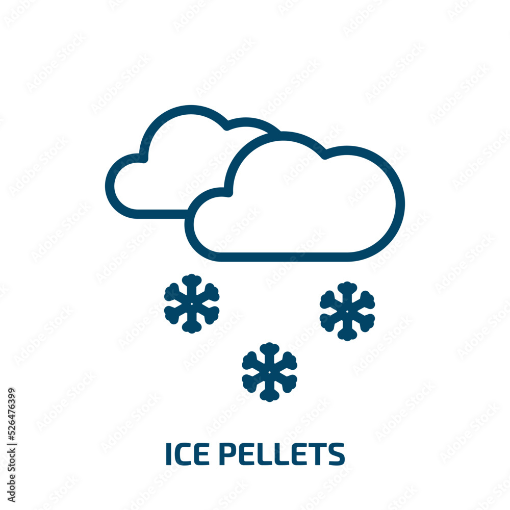ice pellets icon from weather collection. Thin linear ice pellets, ice, cream outline icon isolated on white background. Line vector ice pellets sign, symbol for web and mobile ice pellets icon from weather collection. Thin linear ice pellets, ice, cream outline icon isolated on white background. Line vector ice pellets sign, symbol for web and mobile