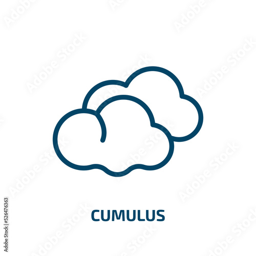 cumulus icon from weather collection. Thin linear cumulus, cloud, sky outline icon isolated on white background. Line vector cumulus sign, symbol for web and mobile