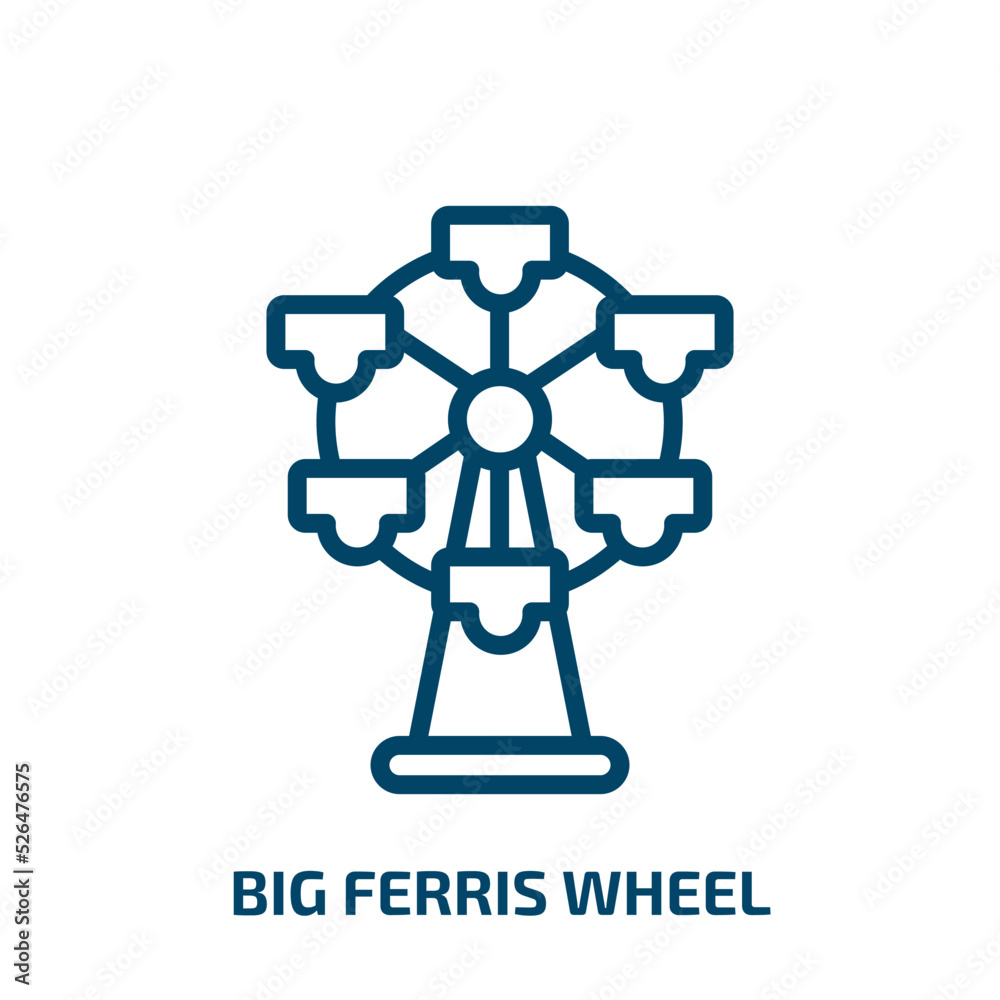 big ferris wheel icon from business collection. Thin linear big ferris wheel, wheel, carnival outline icon isolated on white background. Line vector big ferris wheel sign, symbol for web and mobile big ferris wheel icon from business collection. Thin linear big ferris wheel, wheel, carnival outline icon isolated on white background. Line vector big ferris wheel sign, symbol for web and mobile