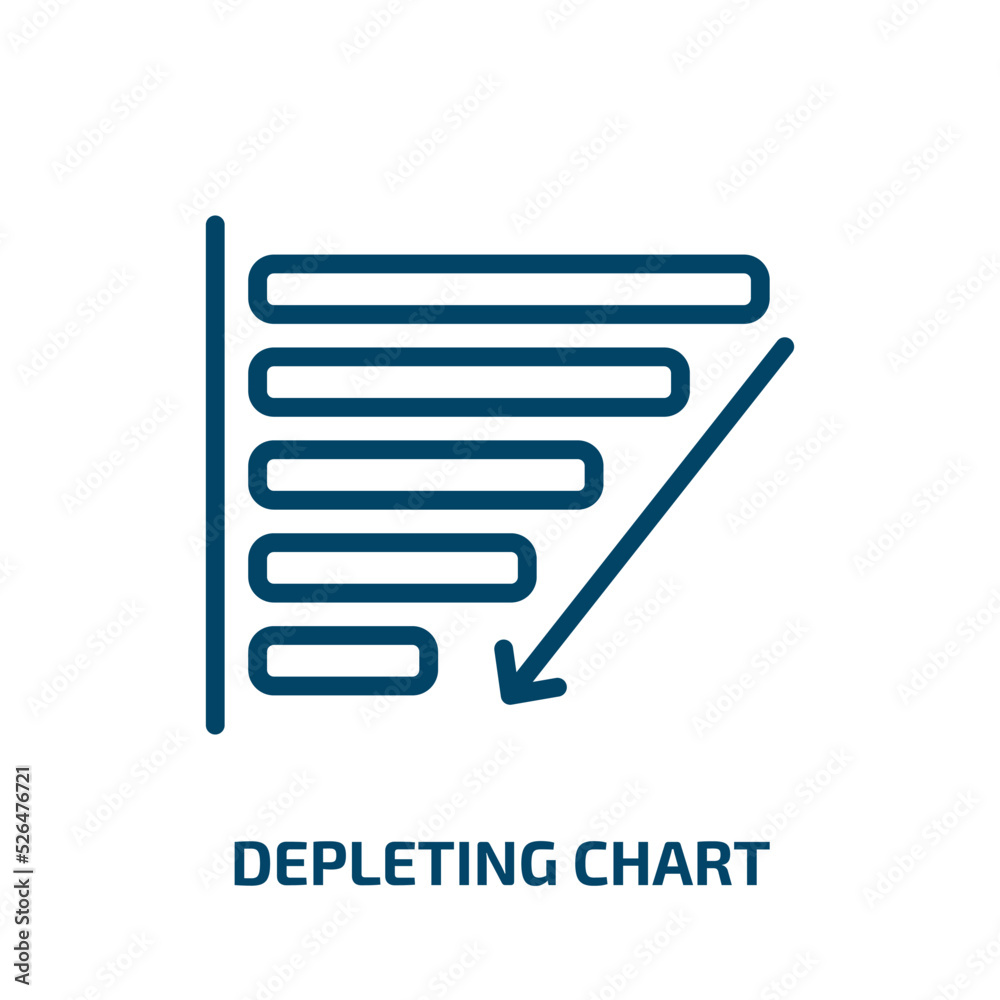 depleting chart icon from business and analytics collection. Thin linear depleting chart, dot, department head outline icon isolated on white background. Line vector depleting chart sign, symbol for depleting chart icon from business and analytics collection. Thin linear depleting chart, dot, department head outline icon isolated on white background. Line vector depleting chart sign, symbol for