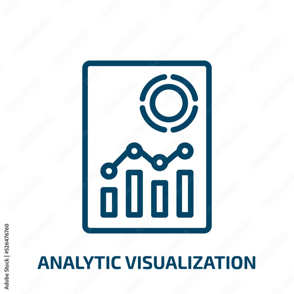 analytic visualization icon from business and analytics collection. Thin linear analytic visualization, analytics, data outline icon isolated on white background. Line vector analytic visualization analytic visualization icon from business and analytics collection. Thin linear analytic visualization, analytics, data outline icon isolated on white background. Line vector analytic visualization