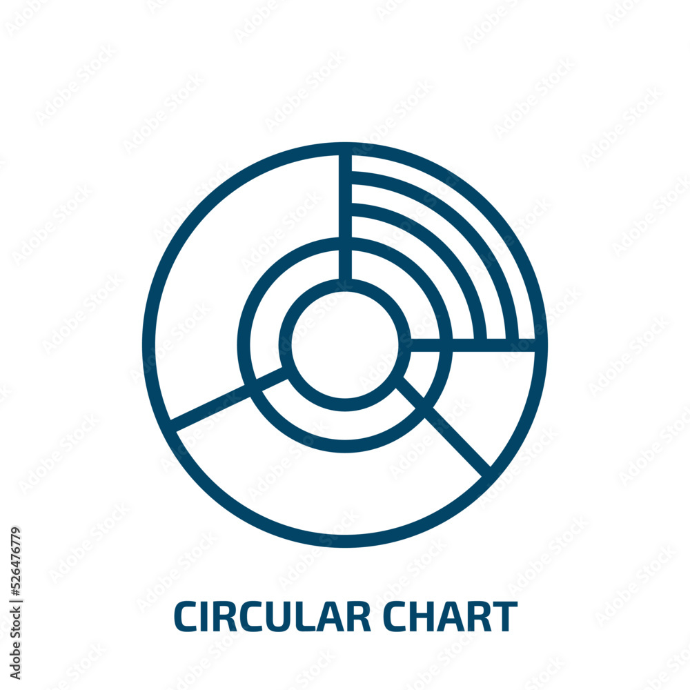 circular chart icon from business and analytics collection. Thin linear circular chart, business, chart outline icon isolated on white background. Line vector circular chart sign, symbol for web and circular chart icon from business and analytics collection. Thin linear circular chart, business, chart outline icon isolated on white background. Line vector circular chart sign, symbol for web and