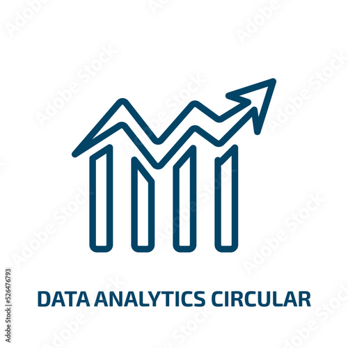 data analytics circular icon from business and analytics collection. Thin linear data analytics circular, data, graph outline icon isolated on white background. Line vector data analytics circular