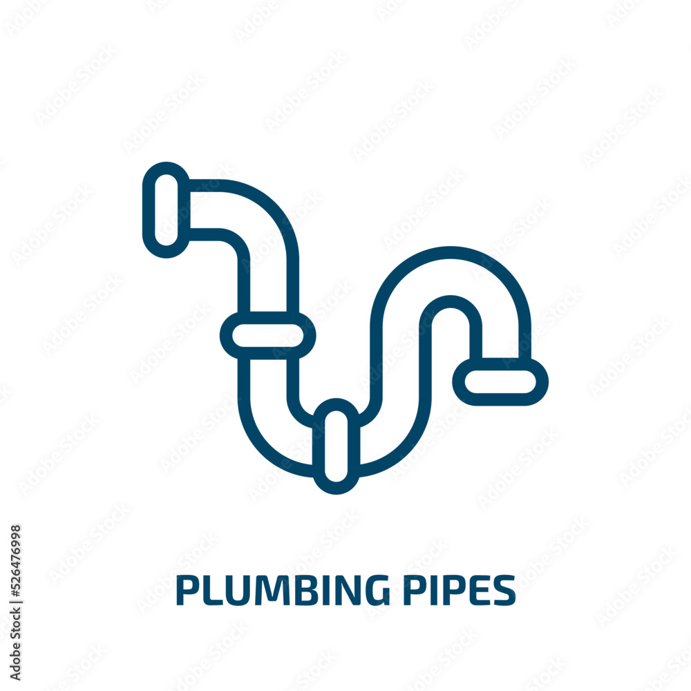 plumbing pipes icon from construction tools collection. Thin linear plumbing  pipes, plumbing, pipe outline icon isolated on white background. Line vector  plumbing pipes sign, symbol for web and mobile Stock Vector |