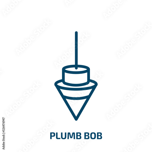 plumb bob icon from construction tools collection. Thin linear plumb bob, tool, construction outline icon isolated on white background. Line vector plumb bob sign, symbol for web and mobile