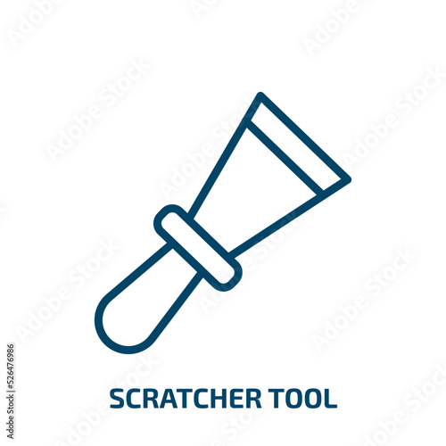 scratcher tool icon from construction tools collection. Thin linear scratcher tool, tool, equipment outline icon isolated on white background. Line vector scratcher tool sign, symbol for web and