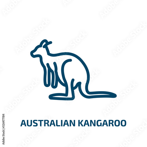 australian kangaroo icon from culture collection. Thin linear australian kangaroo, australian, kangaroo outline icon isolated on white background. Line vector australian kangaroo sign, symbol for web
