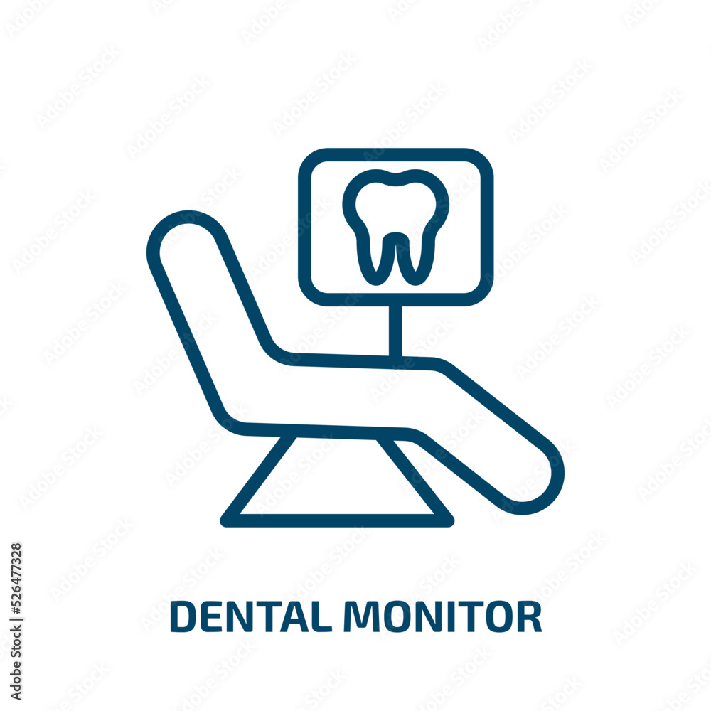 dental monitor icon from dentist collection. Thin linear dental monitor, dental, monitor outline icon isolated on white background. Line vector dental monitor sign, symbol for web and mobile dental monitor icon from dentist collection. Thin linear dental monitor, dental, monitor outline icon isolated on white background. Line vector dental monitor sign, symbol for web and mobile