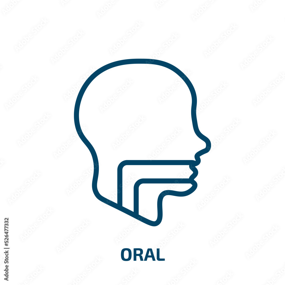 oral icon from dentist collection. Thin linear oral, medical, health outline icon isolated on white background. Line vector oral sign, symbol for web and mobile oral icon from dentist collection. Thin linear oral, medical, health outline icon isolated on white background. Line vector oral sign, symbol for web and mobile