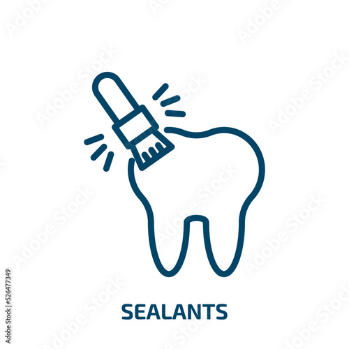 sealants icon from dentist collection. Thin linear sealants, sealant, building outline icon isolated on white background. Line vector sealants sign, symbol for web and mobile
