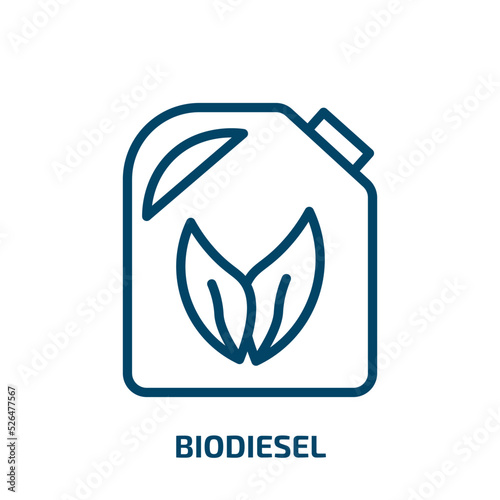 biodiesel icon from ecology collection. Thin linear biodiesel, fuel, gasoline outline icon isolated on white background. Line vector biodiesel sign, symbol for web and mobile