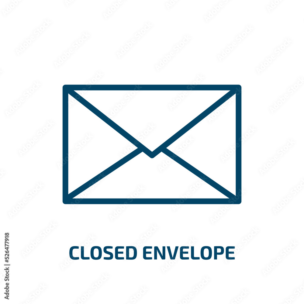 closed envelope icon from education collection. Thin linear closed envelope, mail, envelope outline icon isolated on white background. Line vector closed envelope sign, symbol for web and mobile closed envelope icon from education collection. Thin linear closed envelope, mail, envelope outline icon isolated on white background. Line vector closed envelope sign, symbol for web and mobile