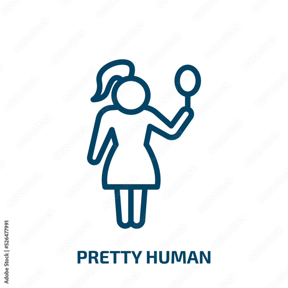 pretty human icon from feelings collection. Thin linear pretty human, human, love outline icon isolated on white background. Line vector pretty human sign, symbol for web and mobile pretty human icon from feelings collection. Thin linear pretty human, human, love outline icon isolated on white background. Line vector pretty human sign, symbol for web and mobile
