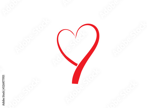 red heart on white background