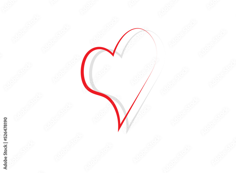 red heart isolated on white