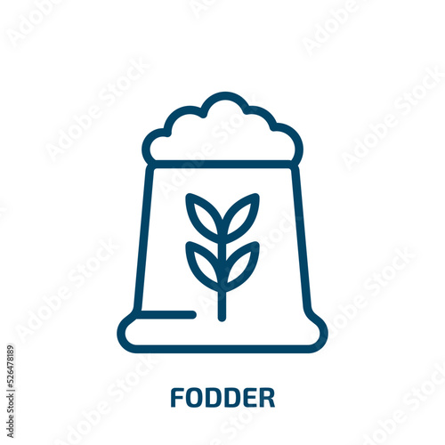 fodder icon from food collection. Thin linear fodder, business, agriculture outline icon isolated on white background. Line vector fodder sign, symbol for web and mobile