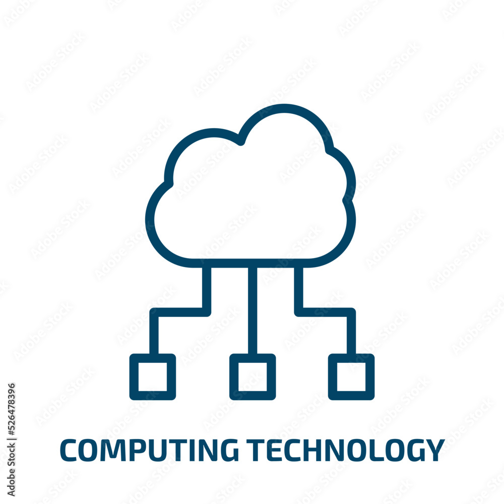 computing technology icon from general collection. Thin linear computing technology, computer, technology outline icon isolated on white background. Line vector computing technology sign, symbol for computing technology icon from general collection. Thin linear computing technology, computer, technology outline icon isolated on white background. Line vector computing technology sign, symbol for