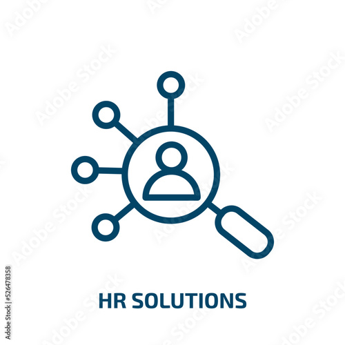 hr solutions icon from general collection. Thin linear hr solutions, hr, solution outline icon isolated on white background. Line vector hr solutions sign, symbol for web and mobile