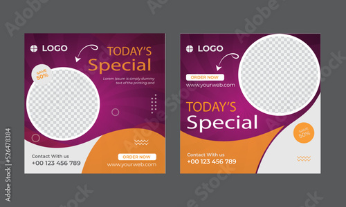 Food social media promotion and instagram banner