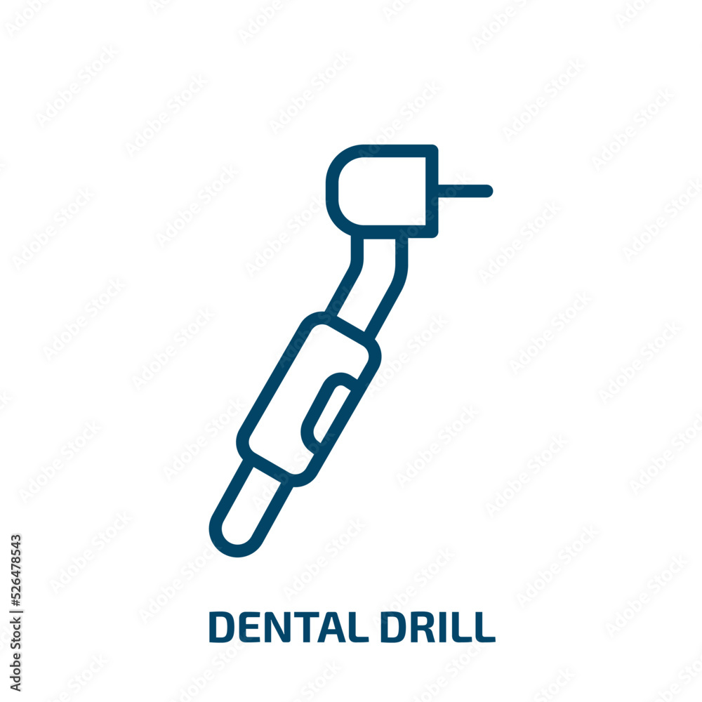 dental drill icon from medical collection. Thin linear dental drill, dentistry, dental outline icon isolated on white background. Line vector dental drill sign, symbol for web and mobile dental drill icon from medical collection. Thin linear dental drill, dentistry, dental outline icon isolated on white background. Line vector dental drill sign, symbol for web and mobile