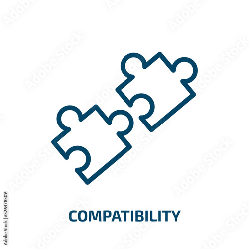 compatibility icon from general collection. Thin linear compatibility, connection, cooperation outline icon isolated on white background. Line vector compatibility sign, symbol for web and mobile photo