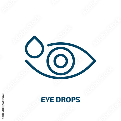 eye drops icon from medical collection. Thin linear eye drops, medical, health outline icon isolated on white background. Line vector eye drops sign, symbol for web and mobile