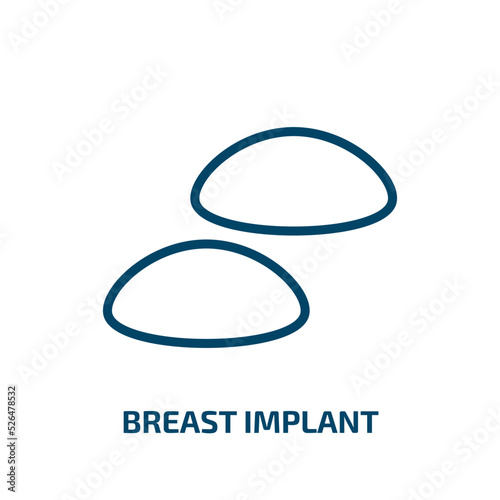 breast implant icon from medical collection. Thin linear breast implant, body, implant outline icon isolated on white background. Line vector breast implant sign, symbol for web and mobile