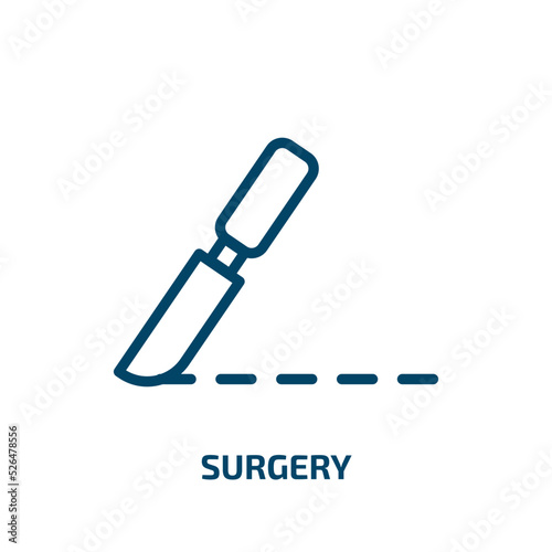 surgery icon from health and medical collection. Thin linear surgery, medical, surgeon outline icon isolated on white background. Line vector surgery sign, symbol for web and mobile