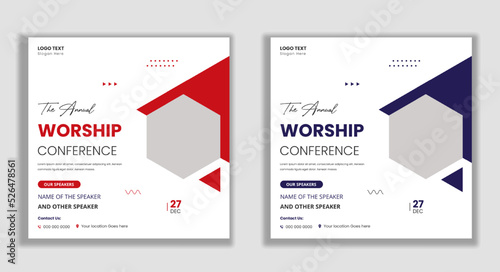 Annual worship conference flyer social media and web banner
