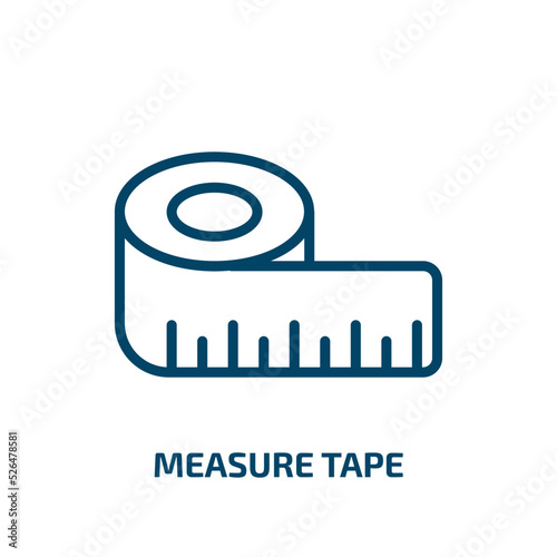 measure tape icon from health and medical collection. Thin linear measure tape, 1, 2 outline icon isolated on white background. Line vector measure tape sign, symbol for web and mobile