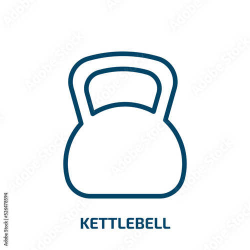 kettlebell icon from health and medical collection. Thin linear kettlebell, fitness, dumbbell outline icon isolated on white background. Line vector kettlebell sign, symbol for web and mobile