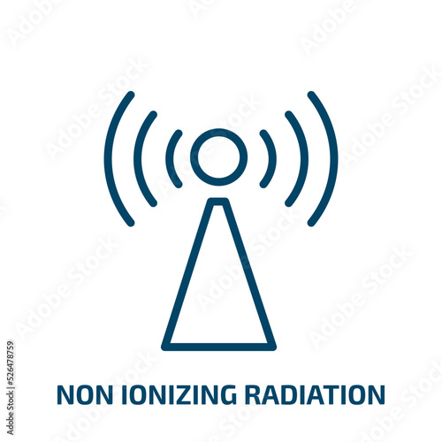 non ionizing radiation icon from health and medical collection. Thin linear non ionizing radiation, radiation, non outline icon isolated on white background. Line vector non ionizing radiation sign,