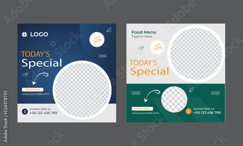 Food social media promotion and instagram banner