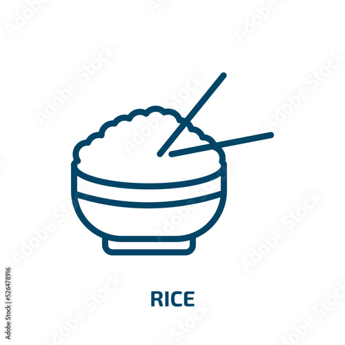 rice icon from hotel collection. Thin linear rice, cuisine, food outline icon isolated on white background. Line vector rice sign, symbol for web and mobile