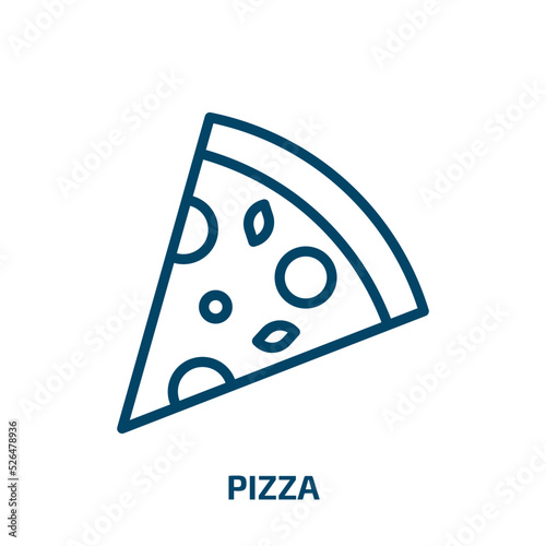 pizza icon from hotel collection. Thin linear pizza, food, meal outline icon isolated on white background. Line vector pizza sign, symbol for web and mobile