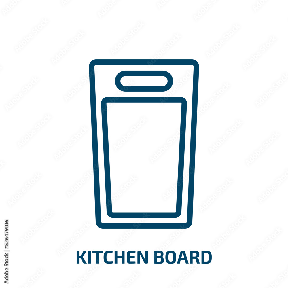 kitchen board icon from kitchen collection. Thin linear kitchen board, cooking, restaurant outline icon isolated on white background. Line vector kitchen board sign, symbol for web and mobile kitchen board icon from kitchen collection. Thin linear kitchen board, cooking, restaurant outline icon isolated on white background. Line vector kitchen board sign, symbol for web and mobile