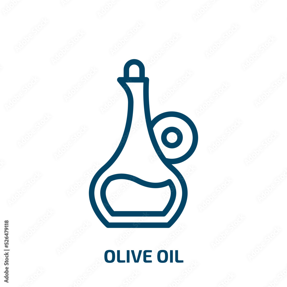 olive oil icon from kitchen collection. Thin linear olive oil, vegetarian, ingredient outline icon isolated on white background. Line vector olive oil sign, symbol for web and mobile olive oil icon from kitchen collection. Thin linear olive oil, vegetarian, ingredient outline icon isolated on white background. Line vector olive oil sign, symbol for web and mobile