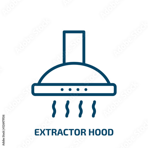 extractor hood icon from kitchen collection. Thin linear extractor hood, kitchen, home outline icon isolated on white background. Line vector extractor hood sign, symbol for web and mobile